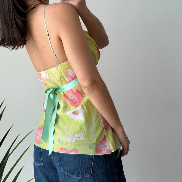 Vintage Y2K Babydoll Top Medium Cami Floral Fairy 100% Cotton Coquette Romantic - Picture 4 of 11